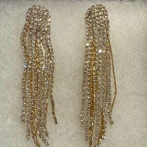 Sparkling Gold and Silver Tassel Earrings
